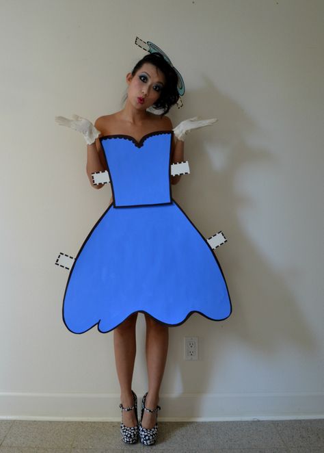 Homemade Halloween costumes roundup | Craftistas  Paper Doll Diy Halloween Doll, Easy Homemade Halloween Costumes, Paper Doll Costume, Doll Halloween Costume, Diy Kostüm, Homemade Halloween Costumes, Outfit Halloween, Creative Costumes, Normal Clothes