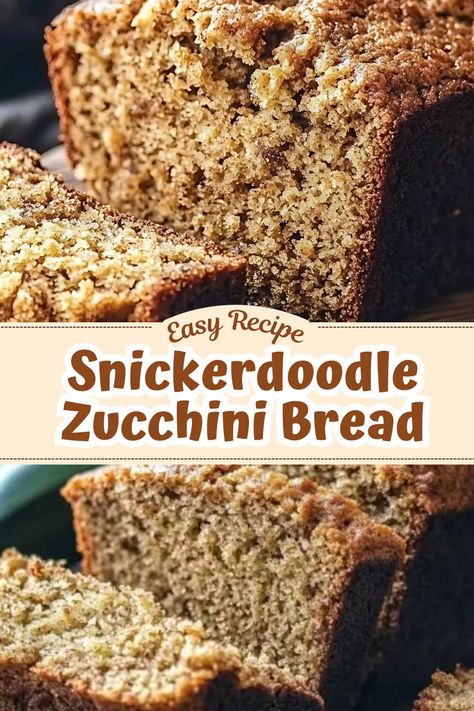 Discover the magic of Snickerdoodle Zucchini Bread with this easy recipe! Combining the classic cinnamon-sugar flavors of snickerdoodles with the tender, moist texture of zucchini bread, this loaf is perfect for any occasion. Ideal for breakfast, a snack, or even dessert. Bake a loaf today and enjoy every bite! #SnickerdoodleZucchiniBread #ZucchiniBread #Baking #CinnamonSugar #EasyRecipe #VegetableBaking Sweet Zucchini Bread Recipes, Zucchini Bread Recipe Easy, Copycat Starbucks Zucchini Bread, Mini Loaf Zucchini Bread, Zucchini Snickerdoodle Bread, Zucchini Bread With Cake Mix Easy, Snickerdoodle Zucchini Bread Recipe, Savory Zucchini Bread Recipes, Recipes With Shredded Zucchini