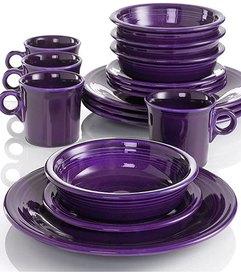 Purple Dishes, Purple Dinnerware, Purple Appliances, Purple Kitchen Decor, Purple Dinner, Purple Kitchen Accessories, Purple Furniture, Plate Setting, Purple Kitchen