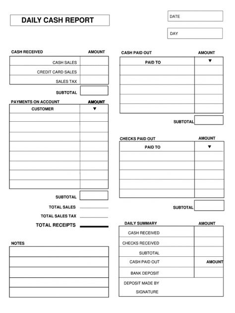 editable daily cash report fill out and sign printable pdf template signnow daily cash report template Sales Report Template, Free Planner Templates, Bookkeeping Business, Business Printables, Business Rules, Business Writing, Accounting And Finance, Excel Templates, Business Planner