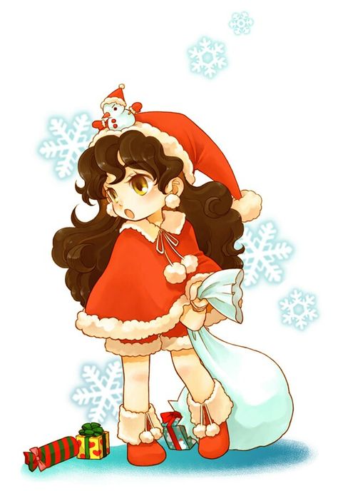 Bangs Brown Hair, Drawing Winter, Christmas Poses, Hair Gift, Anime Child, Christmas Drawing, Open Mouth, Yellow Eyes, Picture Search