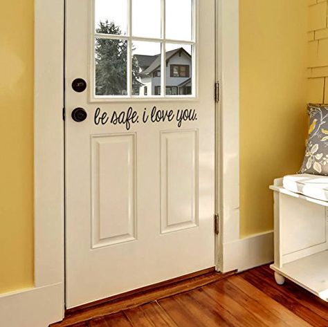 Front Door Decal, Balkon Design, Home Remodeling Diy, Door Decals, Farmhouse Decor Living Room, Diy Remodel, Be Safe, Farmhouse Living, Front Door Decor