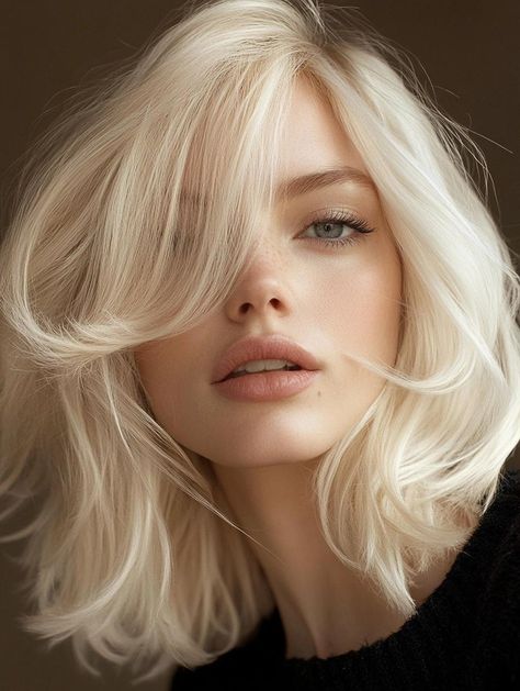 Fall Blonde Hair Color Ideas to Refresh Your Look Low Contrast Makeup Blonde, Beautiful Blonde With Blue Eyes, All Over Blonde Hair Color, Russian Blonde Hair, Blonde Hair For Cool Skin Tones, Cool Toned Blonde Hair, Winter Blonde Hair, Baby Blonde Hair, Fall Blonde Hair Color