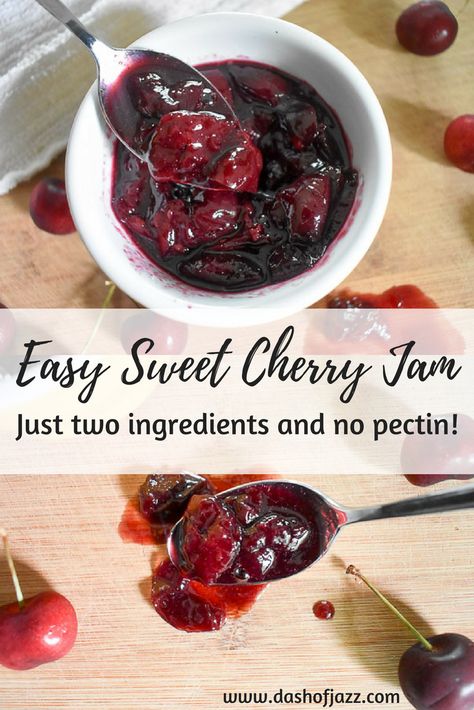 Cherry Jam Recipe Easy, Fresh Sweet Cherry Recipes, Frozen Cherries Recipes, Cherry Jelly Recipe, Black Cherry Recipes, Cherry Freezer Jam, Sweet Cherry Jam, Cherry Jelly Recipes, Keto Jam