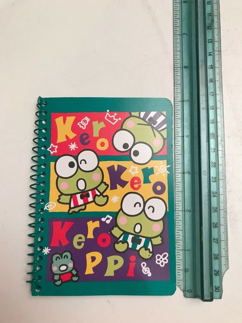 Sanrio Notebook, Spiral Line, Sanrio Keroppi, Spiral Ring, School Notebooks, Gold Crown, Paper Pads, Ring Binder, Lined Paper