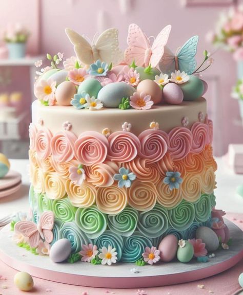 Fairy Cake Ideas, Pastel Cake, Rainbow Fairy, Pastel Cakes, Fairy Cake, Creative Cake Decorating, Bento Cake, Beautiful Birthday Cakes, Cake Decorating Designs