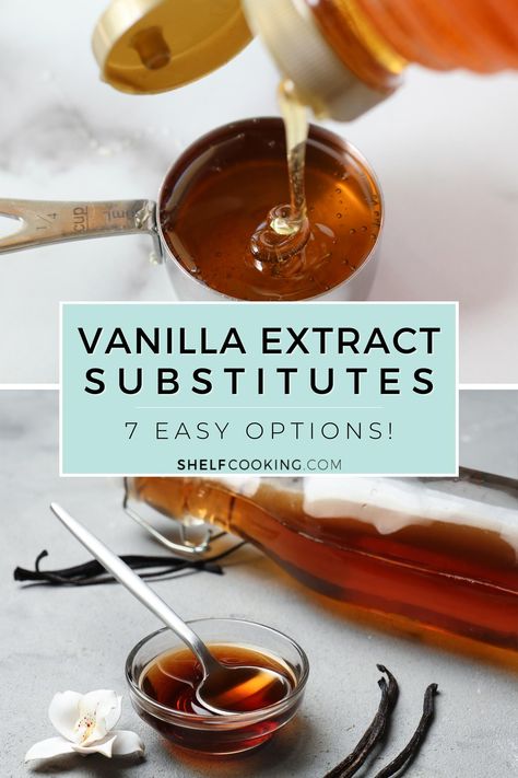 There's one special little ingredient that makes all those baked goods and desserts oh so yummy: vanilla extract! But what do you do when your supply has run dry and you've got days until your next grocery run? Don't you worry! We've got your hookup on tons of vanilla extract substitute options! Vanilla Substitute In Baking, Vanilla Extract Substitute, Pumpkin Extract, Make Vanilla Extract, Vanilla Extract Recipe, Beans Vegetable, Cooking Substitutions, Substitute For Egg, Baking Substitutes