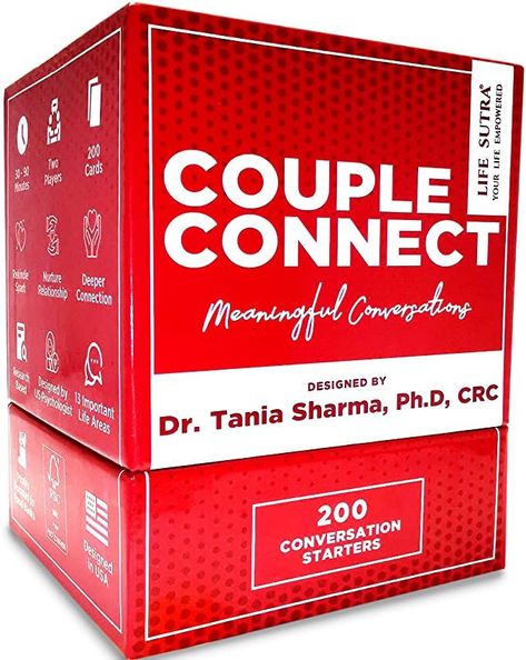 GET DEEP AND INTIMATE - Connect and be intimate with your partner through 15 important life areas: dreams, spirituality, love, and social life. Couples Games, Date Night Games, Date Night Ideas For Married Couples, Games For Couples, Thoughtful Wedding Gifts, Fun Card Games, Conversation Cards, Date Night Ideas, Question Cards