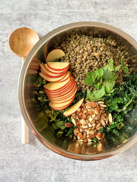 Apple Lentil Winter Greens Salad – Mark Hyman, MD Longevity Salad, Winter Green Salad, Dr Mark Hyman Recipes, Salad With Lentils, Pegan Recipes, Dr Mark Hyman, Greens Salad, Sweet Apples, Winter Greens