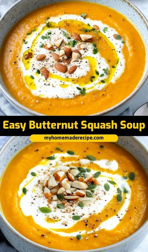 This creamy butternut squash soup made in the Instant Pot is perfect for a cozy meal. Full of rich fall flavors, it’s a comforting dish for cool days. Ingredients: 1 butternut squash, peeled and cubed 1 onion, chopped 1 can coconut milk 2 cups vegetable broth Squash Soup Recipe Easy, Butternut Squash Recipes Healthy, Coconut Butternut Squash Soup, Easy Butternut Squash Soup, Best Butternut Squash Soup, Creamy Butternut Squash Soup, Butternut Recipes, Easy Butternut Squash, Creamy Butternut Squash