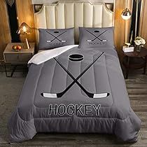 Hockey Bedroom Decor, Hockey Bedding, Hockey Bedroom, Down Comforter, Young Men, Sports Games, Kids Bedding, Luxury Store, Comforter Set