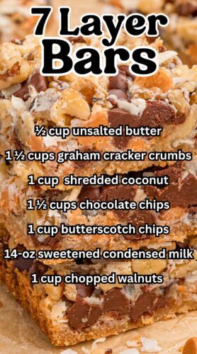 7 Layer Cookies, Easy Dinner Side Dishes, Tiger Butter, Seven Layer Bars, Magic Cookie Bar Recipe, 7 Layer Bars, Magic Cookie Bars, Layer Bars, Cookie Brownie Bars