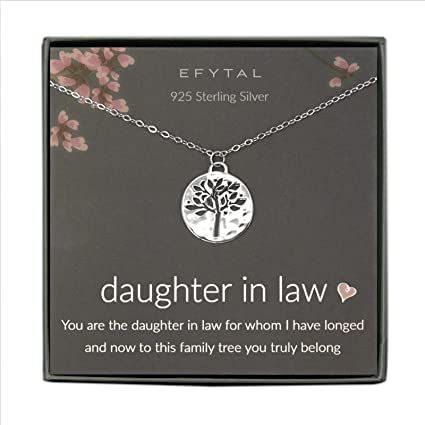 EFYTAL Daughter In Law Gifts for Women, 925 Sterling Silver Tree of Life Necklace, Gift for Bride from Mother In Law, Bridal Gifts for Wedding Gift For Bride From Mother, Sweet Sixteen Jewelry, Daughter In Law Gifts, Outfit Top, Wedding Gifts For Bride, Gift For Bride, 16th Birthday Gifts, In Law Gifts, Tree Of Life Necklace