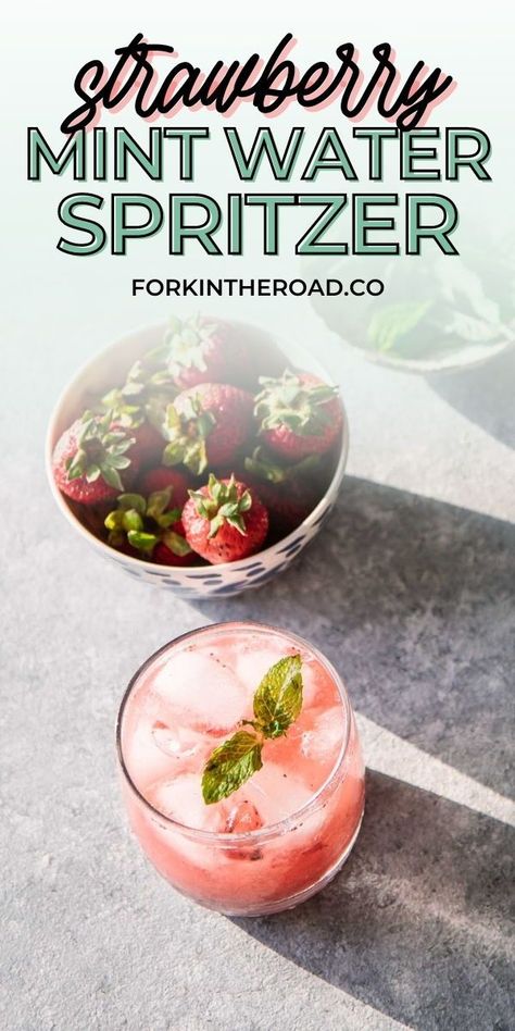 Refreshers Recipes, Strawberry Spritzer, Strawberry Mint Water, Mint Leaves Recipe, Mint Recipes Fresh, Sparkling Water Recipes, Seasonal Cocktails, Mead Recipe, Ginger Cocktails