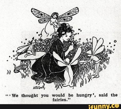 u-We thought you would be hungry', said the fairies." – popular memes on the site iFunny.co #showerthoughts #memes #eerie #creepy #dark #darkaesthetic #spooky #aesthetic #we #thought #hungry #said #fairies #pic Fairy Oak, White Illustration, Princess Aurora, Fairytale Art, Ethereal Art, Fairy Art, Fantastic Beasts, Mythical Creatures, Vintage Illustration