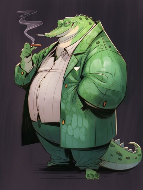 Anthro Alligator, Crocodile Character Design, Crocodile Cartoon, Npc Ideas, Mob Boss, Beyond The Sea, D&d Dungeons And Dragons, Man Character, Fairytale Art