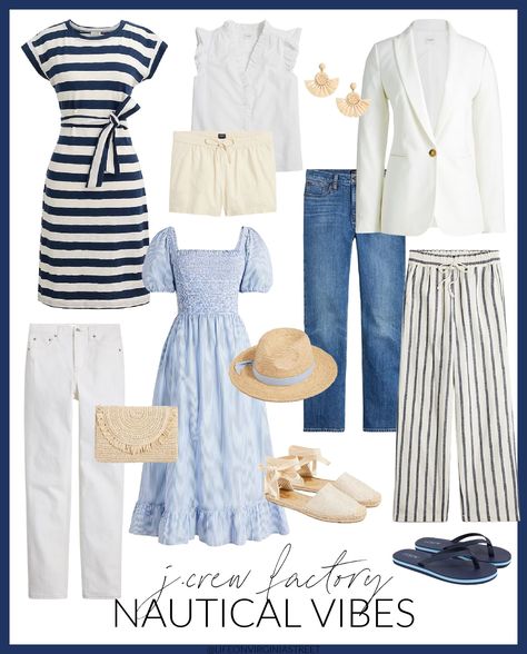 Weekend Sale Alerts / Roundup of J. Crew Factory Nautical Vibes! Nautical Fashion Women, Summer Stripes Outfit, Nautical Outfits, Big Women Fashion, Nautical Looks, J Crew Style, Stripe Outfits, Sailing Outfit, Sun Is Shining