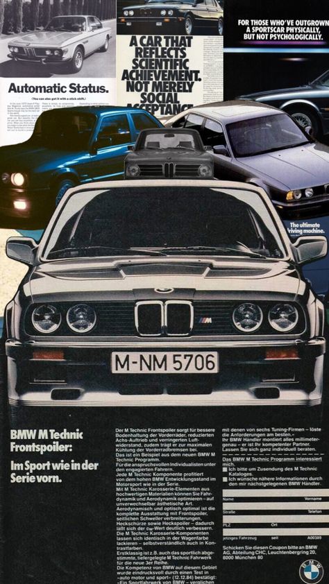 E30 Poster, Production Car Racing, Dream Cars Bmw, Bmw Sport, Bmw M Power, Bmw Wallpapers, Vintage Newspaper, Cool Car Pictures, Beauty Diy