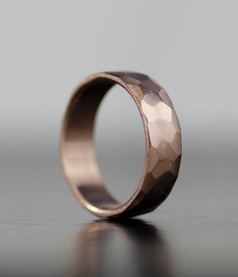 men's modern rose gold wedding band - unique eco friendly hand faceted band for him or her - his hers - hers hers - his his Modern Mens Wedding Rings, Faceted Wedding Bands, Groom Ring, Wedding Bands For Him, Wedding Rings Rose Gold, Rose Gold Wedding Bands, Men's Wedding Ring, Unique Wedding Bands, Wedding Rings Unique