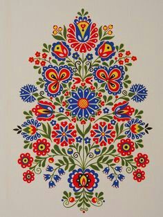 Slavic Motifs, Polish Folk Art, Hungarian Embroidery, Russian Folk Art, Folk Art Flowers, Folk Design, Scandinavian Folk Art, Russian Folk, Folk Embroidery