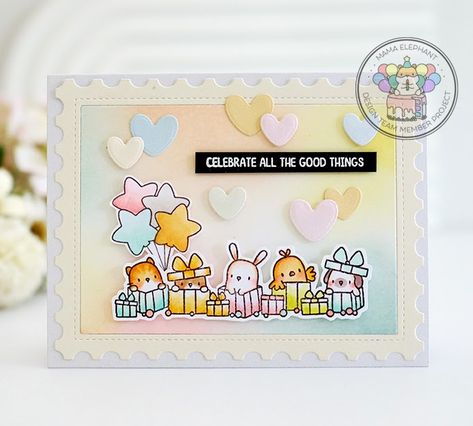 moccavanila by vera rhuhay: MAMA ELEPHANT - LITTLE LINE AGENDA Elephant Cards, Mama Elephant Cards, Mama Elephant Stamps, Mama Elephant, Mini Envelopes, Elephant Design, Lawn Fawn, Animal Cards, Big Shot