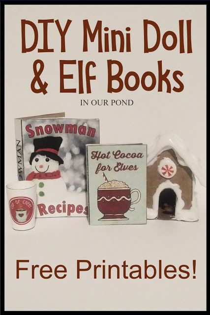 DIY Mini Doll and Elf Books with free printables // In Our Pond // Christmas // Elf on the Shelf // doll miniatures Elf On The Shelf Book, Elf Printables Free, Elf On The Shelf Printables, Elf Books, Christmas Bingo Printable, Elf Stuff, Elf Printables, Kindness Elves, Mini Crafts