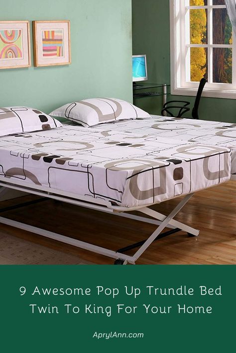 Trundle Pop Up Beds, Twin To King Trundle Bed, Daybed Pop Up Trundle, Guest Room Trundle Bed Ideas, Pop Up Trundle Bed Guest Rooms, Diy Day Bed With Trundle, Bed No Frame, Trundle Bed Ideas, Twin To King Daybed