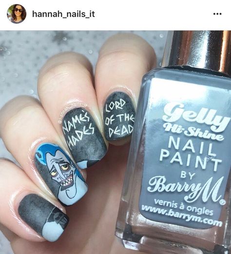 Hades nails Hades Inspired Nails, Hades Nails Disney, Hades Nails Art, Hercules Nails, Hades Nails, Disneyland Nails, Magic Nails, Manicure Nail Designs, Anime Nails