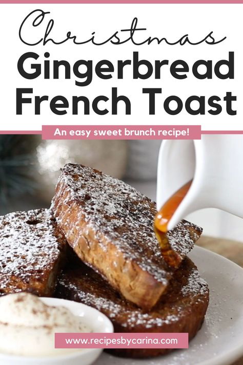 Ginger and molasses infused French toast topped with maple syrup - what could be better for your Christmas breakfast? Gingerbread French Toast, Weekend Brunch Recipes, Weekend Recipes, Low Carb Chicken Parmesan, Zucchini Stuffed, French Toast Breakfast, Toast Toppings, Parmesan Zucchini, Christmas Brunch