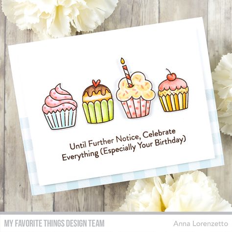 Stamps: All the CupcakesDie-namics: All the CupcakesAnna Lorenzetto#mftstamps Cupcake Birthday Cards Handmade, Cupcake Cards Handmade, Colored Doodles, Cupcake Birthday Cards, Cupcake Cards, Happy Birthday Cards Diy, Birthday Hats, Cupcake Card, Cupcake Gift