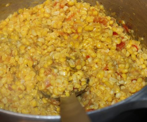 Corn Machu Recipe, Macque Choux Recipe, Corn Maque Choux Recipe, Fresh Corn Off The Cob, Cajun Thanksgiving, Maque Choux Recipe, Crawfish Boudin, Sides Veggies, Corn Off The Cob