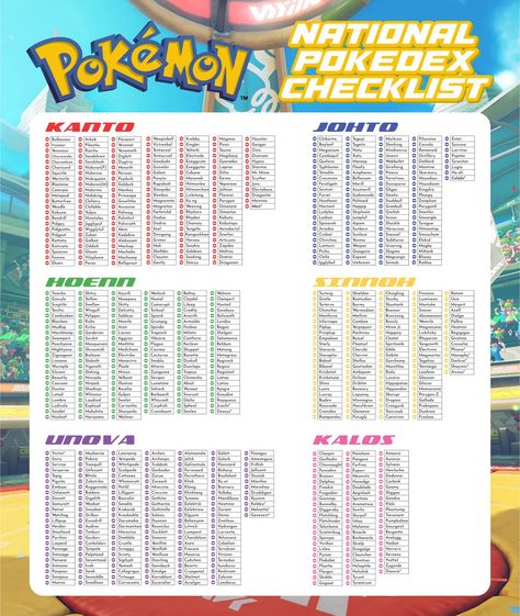 National Pokedex Checklist Printable Pokemon Checklist Printable, Pokedex Printable, Pokemon Pokedex Printable, Pokedex List, Pokemon Go List, Pokemon Pokedex List, All Legendary Pokemon List, Pokemon Gen 1 List, Pokemon Type Effectiveness Chart