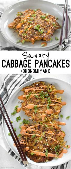 Savory Cabbage Pancakes are a fun and filling way to use up pantry leftovers. Fill them and top them with whatever your heart desires! @budgetbytes