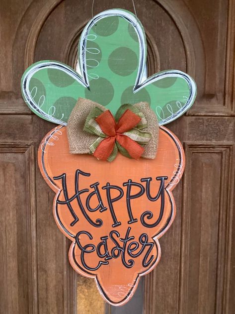 View Easter by southforkcorner on Etsy Easter Egg Door Hanger Wood, Easter Wooden Door Hangers, Spring Wooden Door Hangers, Daycare Door Decorations, Easter Door Hanger Wooden, Easter Window Painting, Valentines Wreath Ideas, Valentine Wreath Ideas, Easter Egg Door Hanger