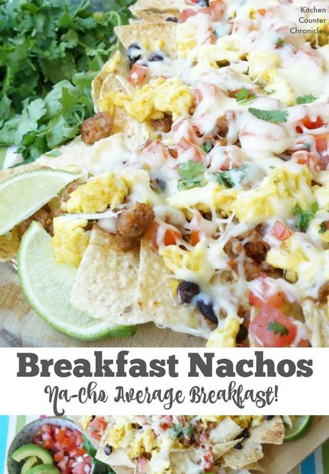 Who doesn’t love nachos? My family LOVES nachos.  We have switched from taco Tuesdays to nacho Tuesdays. Nachos have become a blank canvas and we have fun topping them with different toppings. So, I took a chance and moved tacos from a dinnertime dish to a breakfast dish. These breakfast nachos are na-cho average breakfast...Read More » Breakfast Nachos Scrambled Eggs, Texas Breakfast, Nacho Recipe, Breakfast Kids, Breakfast Nachos, Packed Breakfast, Nacho Bar, Breakfast Recipies, Recipe Mexican