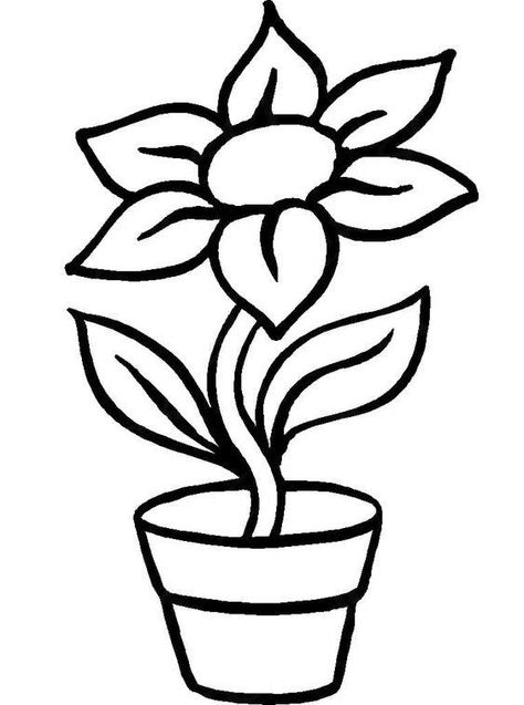 Free printable Flower in Pot coloring page. You can download Flower in Pot coloring page for free at ColoringOnly.Com. Flower In Pot, Printable Coloring Pages For Kids, Printable Flower, Plant Pot Decoration, Toddler Arts And Crafts, Summer Coloring Pages, Diy Flower Pots, Fairy Coloring Pages, Fairy Coloring