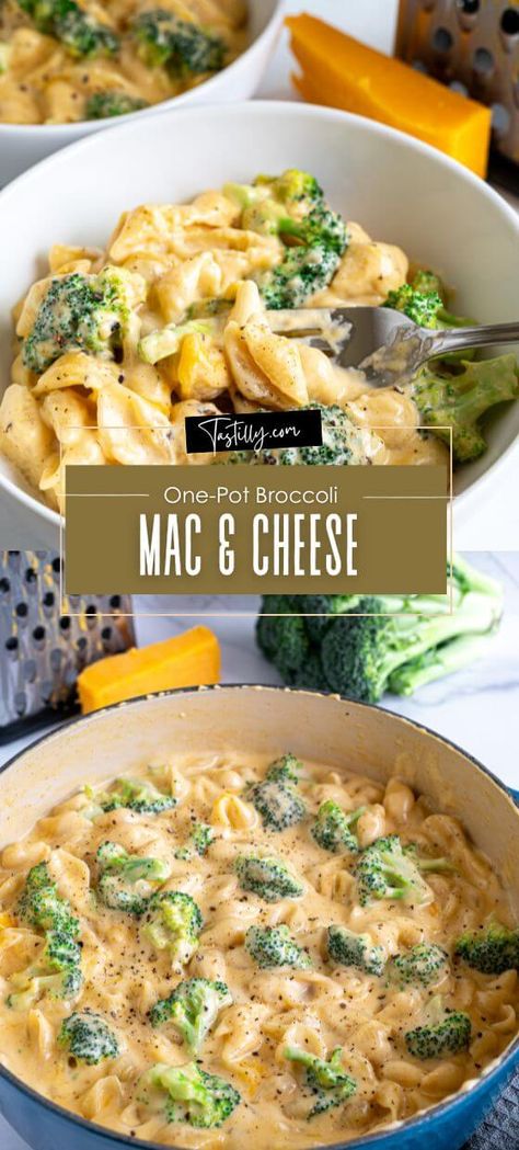 30-Minute One-Pot Broccoli Mac & Cheese – Tastilly Mac N Cheese And Broccoli, One Pot Broccoli Mac And Cheese, Baked Broccoli Mac And Cheese Recipe, Brocolli Mac N Cheese, Chicken And Broccoli Mac And Cheese, Brocolli Mac And Cheese, Chicken Broccoli Mac And Cheese, Mac And Cheese Broccoli, Broccoli Mac N Cheese