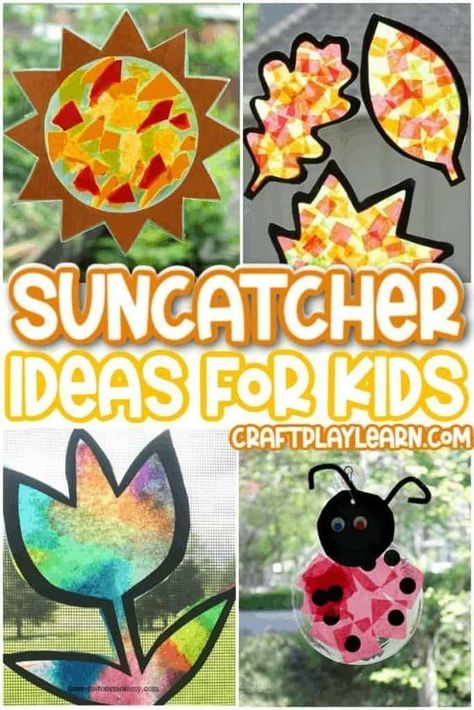 Kids Suncatcher Craft, Vacation Bible School Craft, Kid Diy, Suncatcher Diy, Fun Summer Crafts, Diy Suncatchers, Window Crafts, Kids Printables, Suncatcher Craft