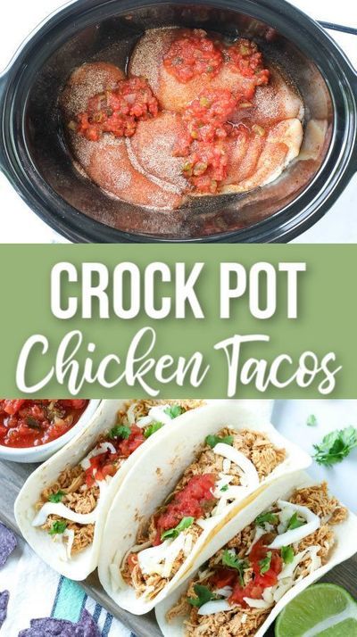 Creamy Chicken Tacos, Crock Pot Creamy Chicken, Crock Pot Chicken Tacos, Chicken Tacos Recipe, Chicken Tacos Crockpot, Chicken Taco Recipes, Baked Dinner, Crock Pot Chicken, Carb Dinner