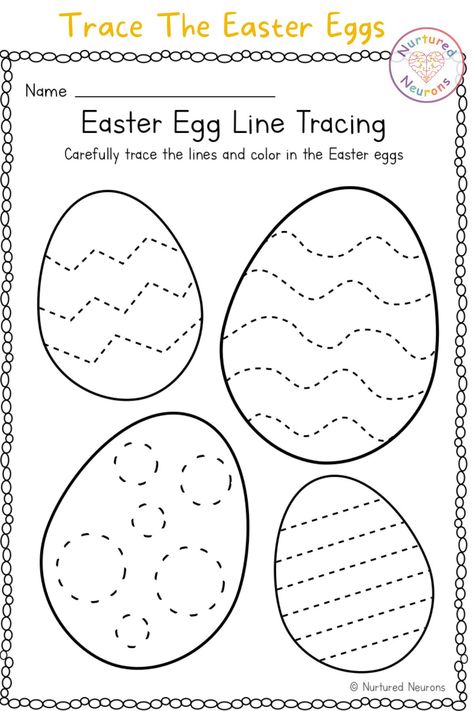 Preschool Line Tracing, Easter Preschool Worksheets, Line Tracing Worksheets, Line Tracing, Prewriting Skills, Easter Worksheets, Worksheet Preschool, Pencil Control, Preschool Tracing