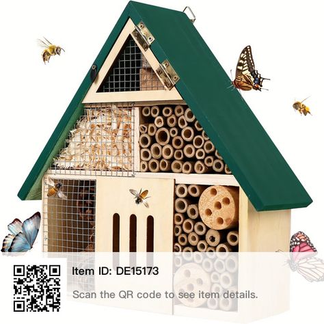 Insect House, Mason Bee House, Garden Walls, Bee Hotel, Mason Bees, Insect Hotel, Bee House, Take Shelter, Backyard Fences