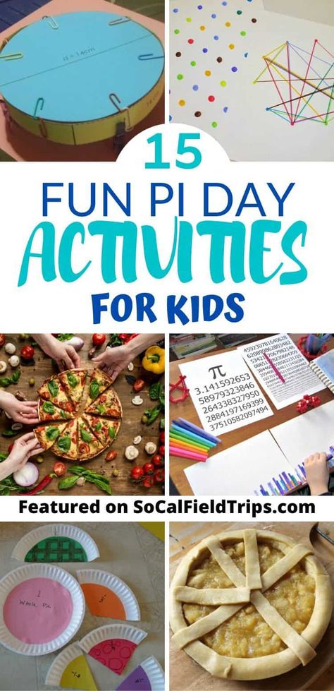 Are looking for a fun Pi Day Activity for elementary or junior high students?  15 Fun Pi Day Activities for Kids provide some truly amazing and fun ways to learn all about the magical and mathematical concept of Pi. #piday #homeschool #homeschooling #homeschoolactivities #pi #math #teacherspayteachers #elementaryschool #teaching #mathactivity Pi Day Stem Activities, Pie Day Activities, Pi Activities, Fun Outdoor Activities For Kids, Pi Day Activities, Pi Math, Homeschool Projects, Fun Outdoor Activities, Classroom Tips