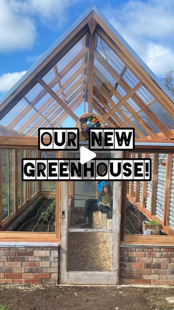 Home Made Greenhouse, Brick Greenhouse, Drip Line Irrigation, Greenhouses Ideas, Old Window Greenhouse, Timber Greenhouse, Greenhouse Windows, Greenhouse Window, Recycled Windows