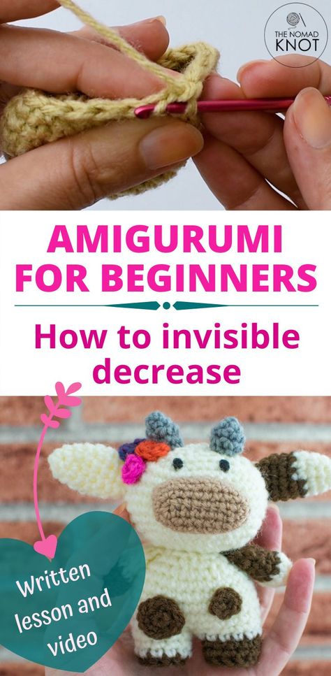 Beginning Crochet Projects, Amiguri Crochet, Crochet Stitch Guide, Invisible Decrease Crochet, Amigurumi Tips, Invisible Decrease, Beginning Crochet, Crochet Keychains, Amigurumi For Beginners