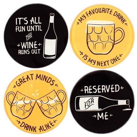 Classic Gent Drinks Coaster Set ~ Set Of Four Glass Drinking Themed Coasters Coaster Quotes, Coaster Painting, Log Coasters, Painting Funny, Drink Coaster Design, Tarjetas Pop Up, Coaster Crafts, Wine Coasters, Beer Coasters