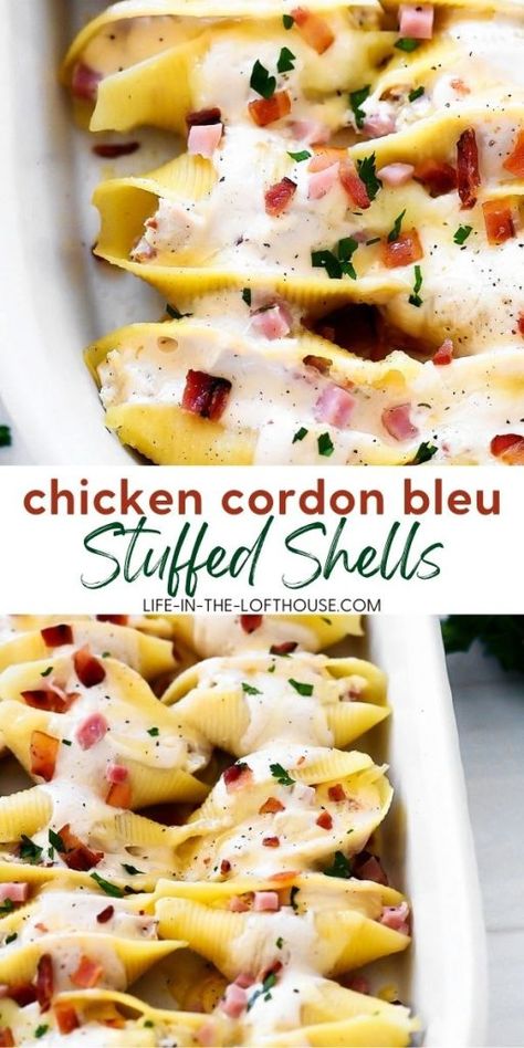 Jumbo Shells Recipe Chicken, Jumbo Stuffed Pasta Shells, Jumbo Shell Recipes, Shell Recipes, Creamy Pasta Primavera, Pasta Shells Stuffed, Life In The Lofthouse, Shells Stuffed, Chicken Stuffed Shells