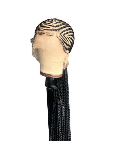 Freestyle cornrows braids 🤩 Rock the perfect Cormrow braided wig 𝗪𝗶𝗴 𝗙𝗲𝗮𝘁𝘂𝗿𝗲𝘀: ▪️Full Lace ▪️Premium Transparent Lace ▪️Glueless Design ▪️Adjustable Band & Wig Combs ▪️High Temperature Fiber ▪️Tightly & Neatly Done ▪️Natural & Realistic Look - Send us a DM to order #knotlessbraids #braidgoals #hairstyles #wiglife #frenchcurls #naturalhair #braidinspiration #lagoshair #beauty #blackgirlmagic #wigsforblackwomen #lacefrontwig #gluelesswig braidedwigsinlagos #braidedwigsuk #braidedwigsfor... Freestyle Cornrows Braids, Freestyle Cornrows, Fulani Braid, Hair Braid Designs, Wig Braids, Cornrow Braids, Braid Inspiration, Skin Care Routine Order, Fulani Braids