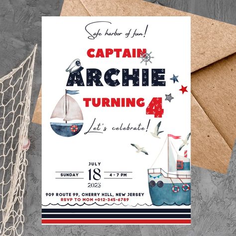 Ninja Birthday Party Invitations, Whale Birthday Parties, Boat Birthday, Sailboat Birthday, Nautical Birthday Invitations, Dinosaur Party Invitations, Whale Birthday, Nautical Invitations, Nautical Birthday Party