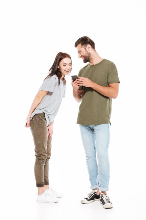 Stressed Pose, Looking At Phone, People Character, People Png, Wearing Purple, Photo Woman, Women Talk, Standing Poses, Human Poses Reference