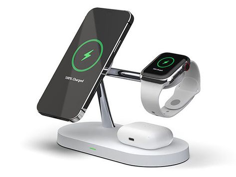 5-in-1 MagSafe Wireless & Wired Charging Station | Entrepreneur Store Apple Watch Stand, Airpods Apple, Apple Watch Iphone, Charger Station, Magnetic Charger, Charger Stand, Charging Dock, Apple Phone, Phone Charging